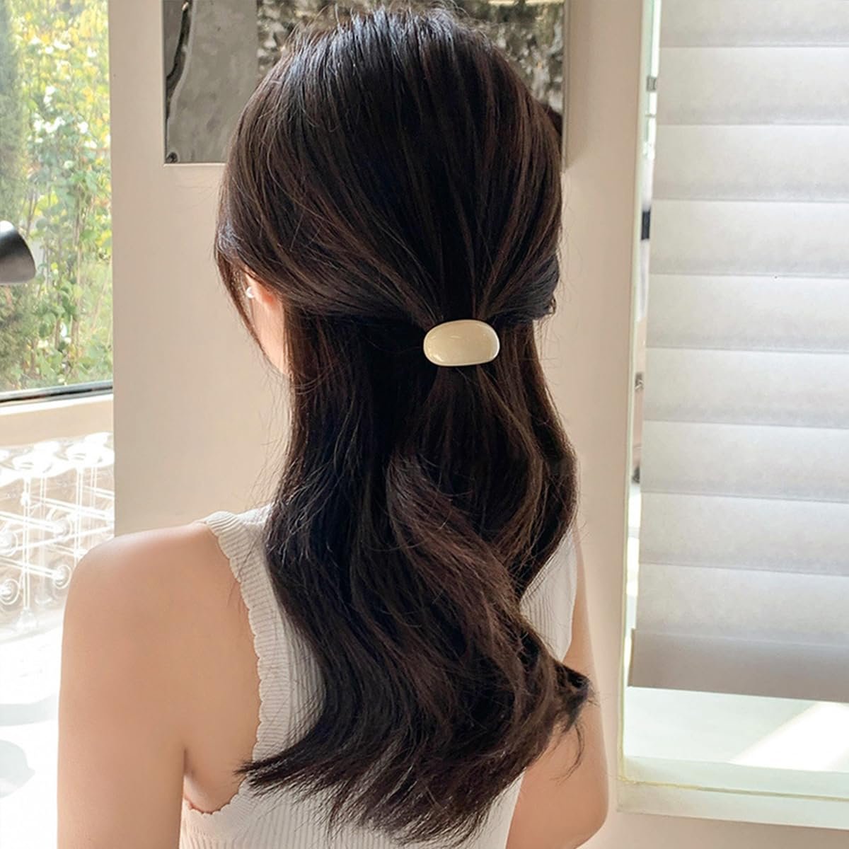 5 Pack Decorative Hair Ties Acrylic Semi-Arc Ponytail Holders - Elastic Hair Bands for Women & Girls - görsel 11