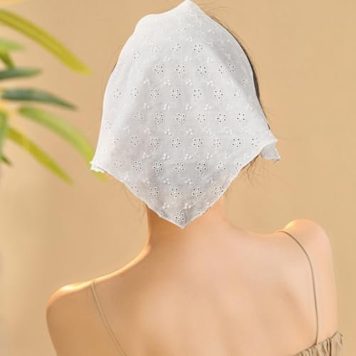 Thinslimer White Bandana Headband for Women - Adjustable Polyester Head Scarf, Cute & Simple Design - görsel 14