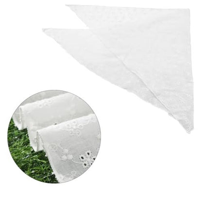 Thinslimer White Bandana Headband for Women - Adjustable Polyester Head Scarf, Cute & Simple Design