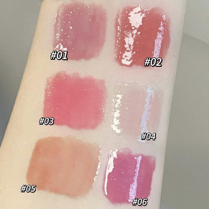 Riroenst 6 Colors Crystal Jelly Lipstick Set - Tinted Heart Shape Lip Balm, Mirror Moisturizing Lip Gloss, Waterproof Long-lasting Nourishing Lip Care Lip Tint Makeup