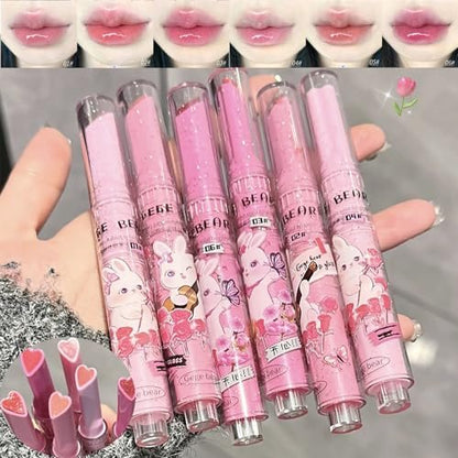 Riroenst 6 Colors Crystal Jelly Lipstick Set - Tinted Heart Shape Lip Balm, Mirror Moisturizing Lip Gloss, Waterproof Long-lasting Nourishing Lip Care Lip Tint Makeup