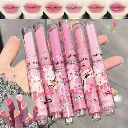 Riroenst 6 Colors Crystal Jelly Lipstick Set - Tinted Heart Shape Lip Balm, Mirror Moisturizing Lip Gloss, Waterproof Long-lasting Nourishing Lip Care Lip Tint Makeup