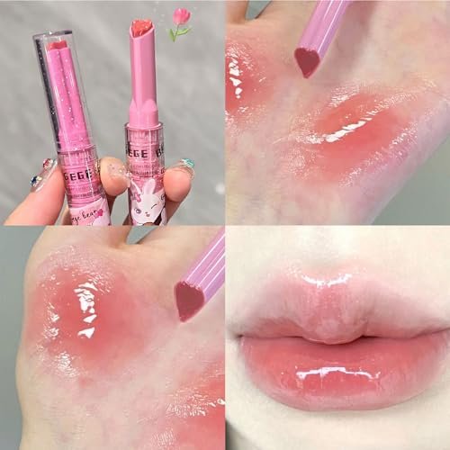 Riroenst 6 Colors Crystal Jelly Lipstick Set - Tinted Heart Shape Lip Balm, Mirror Moisturizing Lip Gloss, Waterproof Long-lasting Nourishing Lip Care Lip Tint Makeup - görsel 10