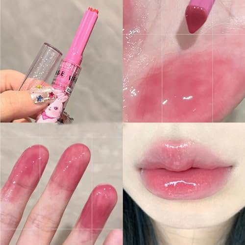 Riroenst 6 Colors Crystal Jelly Lipstick Set - Tinted Heart Shape Lip Balm, Mirror Moisturizing Lip Gloss, Waterproof Long-lasting Nourishing Lip Care Lip Tint Makeup - görsel 12
