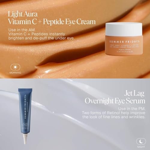 Summer Fridays Jet Lag Overnight Eye Serum - Nourishing Undereye Treatment for Dark Circles, Hydrates, Smooths, Firms & Depuffs (0.5 Fl Oz) Avelisse