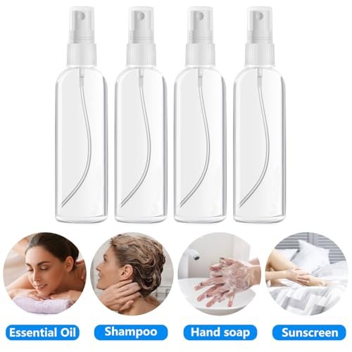 DTDNZKN 4 Pack 3.4 Oz (100ml) TSA Approved Travel Bottles - Fine Mist Spray Bottles with Labels, Leak Proof, Refillable - görsel 10
