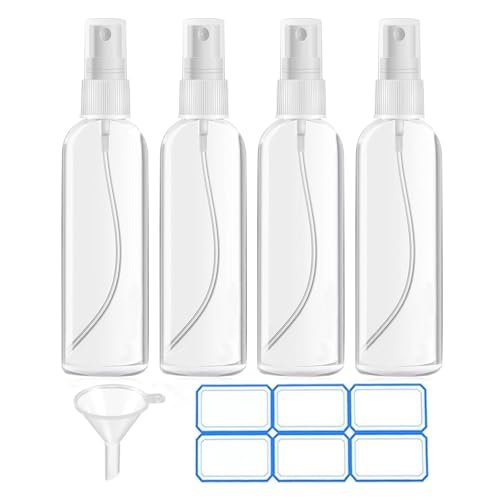 DTDNZKN 4 Pack 3.4 Oz (100ml) TSA Approved Travel Bottles - Fine Mist Spray Bottles with Labels, Leak Proof, Refillable - görsel 2