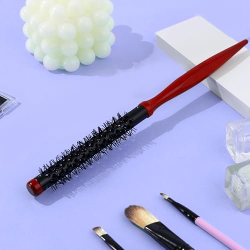 Styquenzer Small Round Brush for Blow Out - 1 Inch Mini Quiff Roller Brush with Wooden Handle & Stiff Nylon Bristles for Short, Fine Hair, Bangs, and Blowout Volume - görsel 4