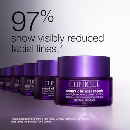 Clinique Smart Clinical Repair Anti-Aging Overnight Recovery Face Cream + Mask for All Skin Types | With Hyaluronic Acid + Peptides | Hydrating | Repairs Lines + Wrinkles, 1.7 Fl Oz Avelisse