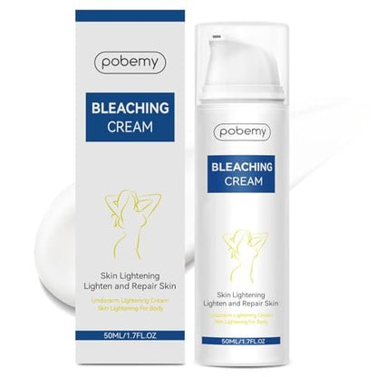 Pobemy Skin Bleaching Cream - Dark Spot Remover for Face, Intimate Areas & Body with Vitamin C - Sensitive Skin Lightening Cream for Underarms, Knees, Elbows, Inner Thighs, Bikini Line - 1.7 Fl Oz Avelisse