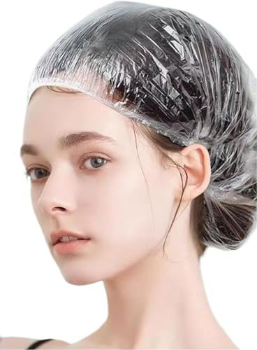 200 PCS Disposable Shower Caps – Clear Plastic Hair Caps with Elastic, Waterproof, Thickening, Large Size for Women, Men, Kids, Hotel, Salon, Travel, Spa, Home Use - görsel 2