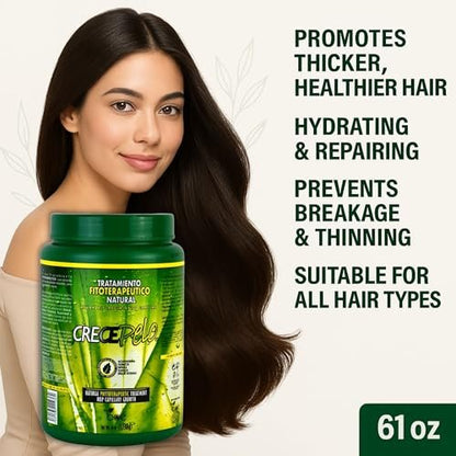 CrecePelo Natural Phytotherapeutic Hair Growth Treatment & Deep Conditioning Mask – 61 oz Avelisse