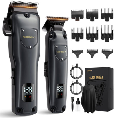 SUPRENT Hair Clippers for Men Professional, USB-C Rechargeable Cordless Clippers for Hair Cutting, Mens Hair Clippers and Trimmer Kit for Barber with LED Display for Barbers & Home Use Avelisse
