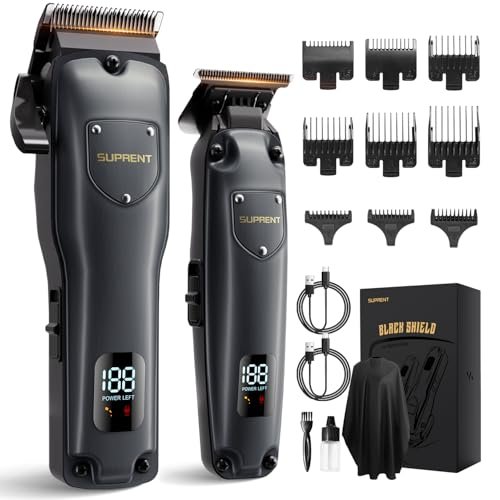 SUPRENT Hair Clippers for Men Professional, USB-C Rechargeable Cordless Clippers for Hair Cutting, Mens Hair Clippers and Trimmer Kit for Barber with LED Display for Barbers & Home Use Avelisse