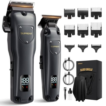 SUPRENT Hair Clippers for Men Professional, USB-C Rechargeable Cordless Clippers for Hair Cutting, Mens Hair Clippers and Trimmer Kit for Barber with LED Display for Barbers & Home Use Avelisse