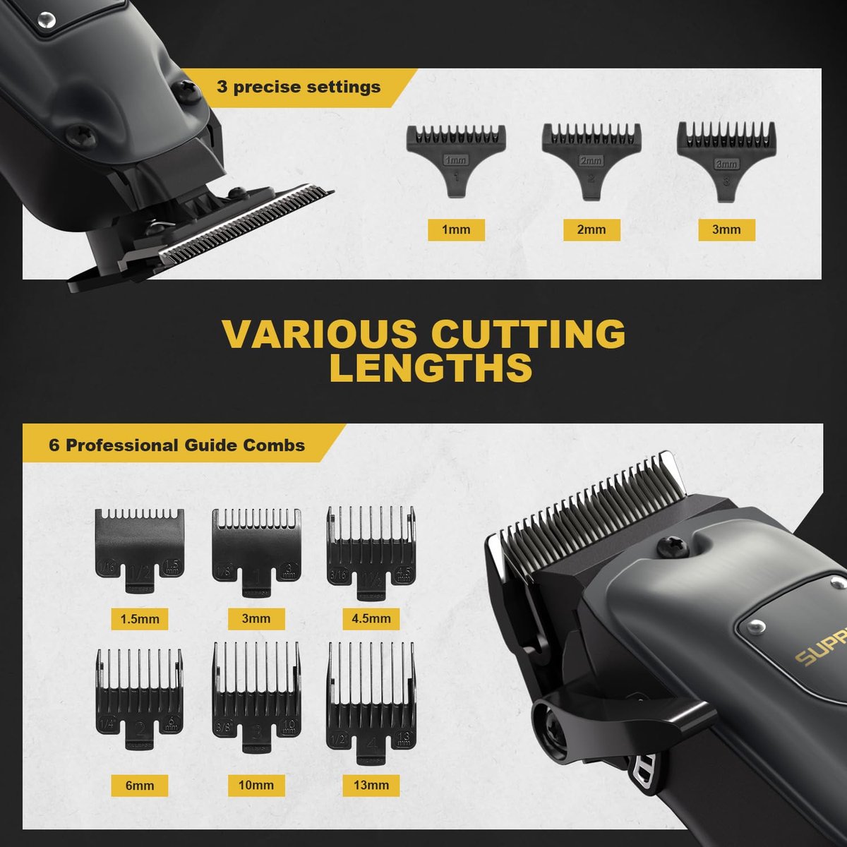 SUPRENT Hair Clippers for Men Professional, USB-C Rechargeable Cordless Clippers for Hair Cutting, Mens Hair Clippers and Trimmer Kit for Barber with LED Display for Barbers & Home Use Avelisse