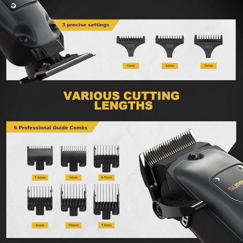 SUPRENT Hair Clippers for Men Professional, USB-C Rechargeable Cordless Clippers for Hair Cutting, Mens Hair Clippers and Trimmer Kit for Barber with LED Display for Barbers & Home Use Avelisse