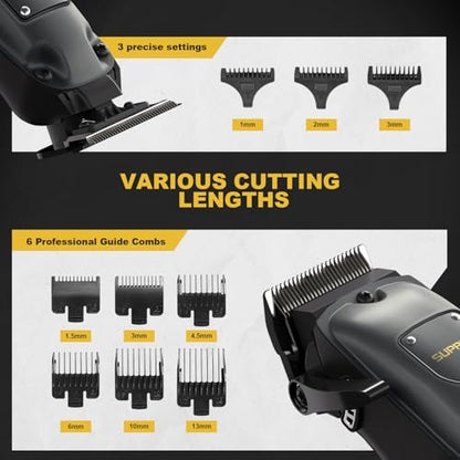 SUPRENT Hair Clippers for Men Professional, USB-C Rechargeable Cordless Clippers for Hair Cutting, Mens Hair Clippers and Trimmer Kit for Barber with LED Display for Barbers & Home Use Avelisse
