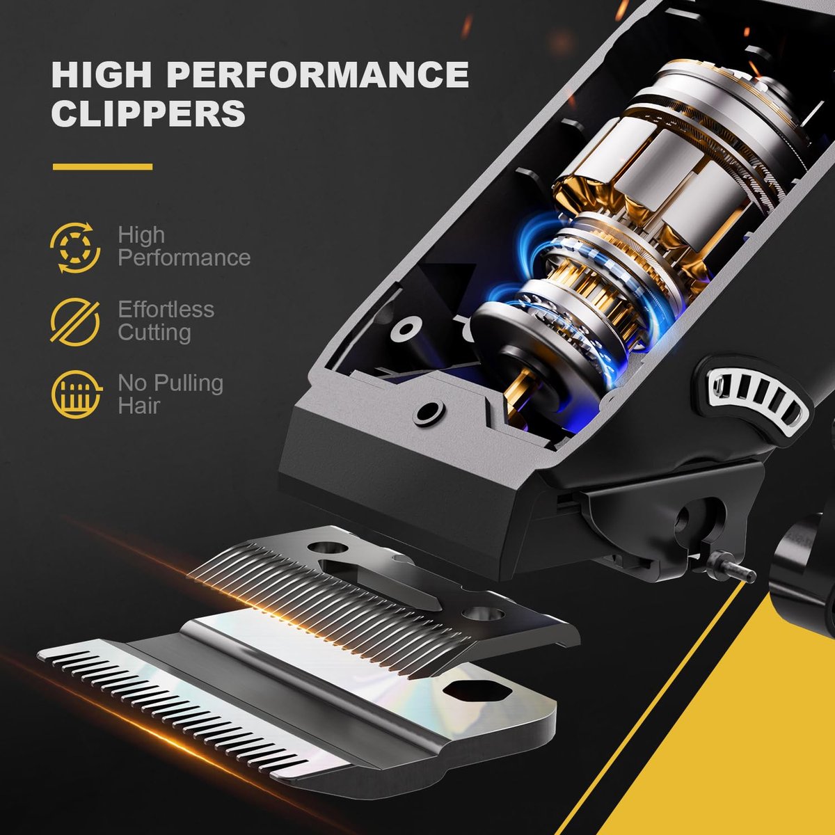 SUPRENT Hair Clippers for Men Professional, USB-C Rechargeable Cordless Clippers for Hair Cutting, Mens Hair Clippers and Trimmer Kit for Barber with LED Display for Barbers & Home Use Avelisse
