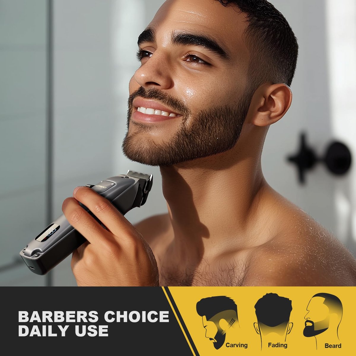 SUPRENT Hair Clippers for Men Professional, USB-C Rechargeable Cordless Clippers for Hair Cutting, Mens Hair Clippers and Trimmer Kit for Barber with LED Display for Barbers & Home Use Avelisse