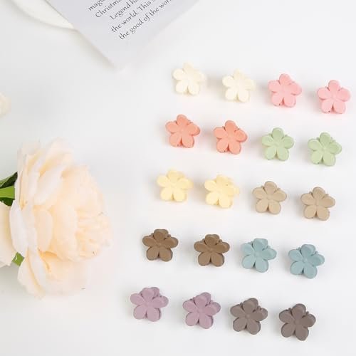 TERSE Mini Flower Hair Clip for Women Girls - 50Pcs Colorful Baby Hair Clips Cute Small Hair Clips Mini Claw Clips Strong Grip Toddler Hair Accessories for Hair Styling - görsel 6