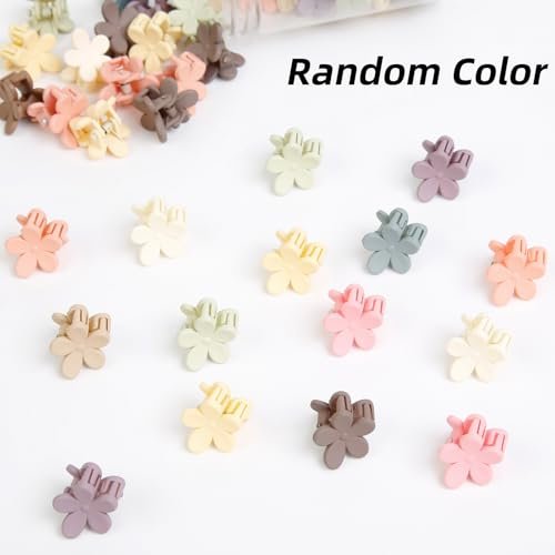 TERSE Mini Flower Hair Clip for Women Girls - 50Pcs Colorful Baby Hair Clips Cute Small Hair Clips Mini Claw Clips Strong Grip Toddler Hair Accessories for Hair Styling - görsel 8