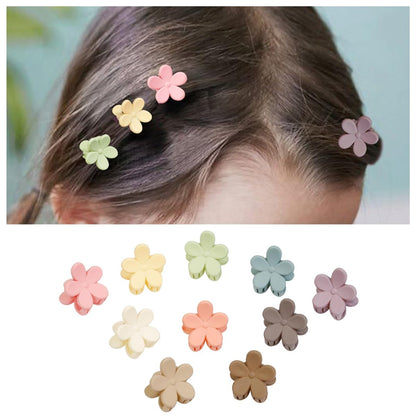 TERSE Mini Flower Hair Clip for Women Girls - 50Pcs Colorful Baby Hair Clips Cute Small Hair Clips Mini Claw Clips Strong Grip Toddler Hair Accessories for Hair Styling