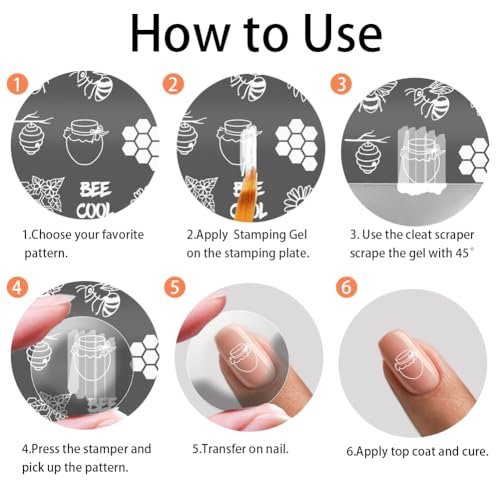 PH PandaHall 3pcs Honeycomb Nail Stamping Plates - Spring Bee Honey Nail Stamper Sunflower Art Stencils Stainless Steel Image Plate for Nails Art Design Manicure Salon - görsel 12
