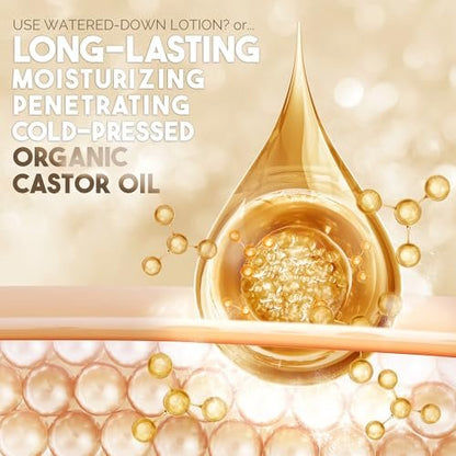 BALM OF GILEAD Organic Castor Oil for Skin Hydration - Therapeutic Cold Pressed, USDA Certified 100% Pure, Glass Bottle - 16 oz Unrefined, Hexane Free, Castor Oil for Hair & Eyelashes Growth Avelisse