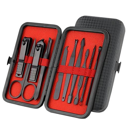 10-Piece Nail Clipper & Grooming Set – Professional Manicure Kit with Travel Case, Ideal Christmas Gift for Men & Women