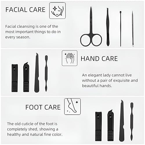 10-Piece Nail Clipper & Grooming Set – Professional Manicure Kit with Travel Case, Ideal Christmas Gift for Men & Women - görsel 8