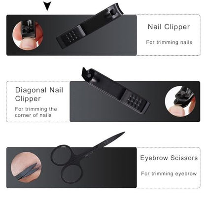 10-Piece Nail Clipper & Grooming Set – Professional Manicure Kit with Travel Case, Ideal Christmas Gift for Men & Women
