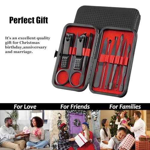 10-Piece Nail Clipper & Grooming Set – Professional Manicure Kit with Travel Case, Ideal Christmas Gift for Men & Women - görsel 4