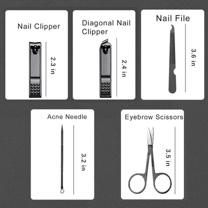 10-Piece Nail Clipper & Grooming Set – Professional Manicure Kit with Travel Case, Ideal Christmas Gift for Men & Women