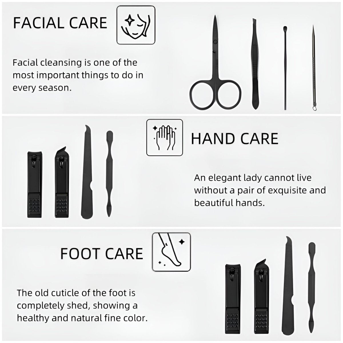 10-Piece Nail Clipper & Grooming Set – Professional Manicure Kit with Travel Case, Ideal Christmas Gift for Men & Women - görsel 7