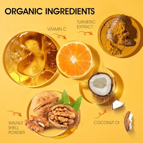 VOERUY Turmeric Exfoliating Body Scrub with Coconut Oil & Vitamin C - Gently Exfoliate, Moisturize, and Brighten Skin for Women and Men, 11.28 oz - görsel 4