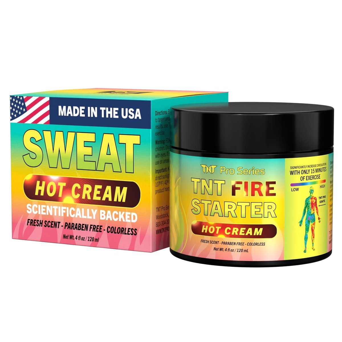 TNT Pro Series Hot Sweat Cream - Workout Sweat Gel for Enhanced Sweating, Skin Tightening & Firming - Non-Greasy, Fast-Absorbing Pre-Workout Essential (4 Fl Oz) Avelisse