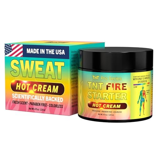 TNT Pro Series Hot Sweat Cream - Workout Sweat Gel for Enhanced Sweating, Skin Tightening & Firming - Non-Greasy, Fast-Absorbing Pre-Workout Essential (4 Fl Oz) Avelisse