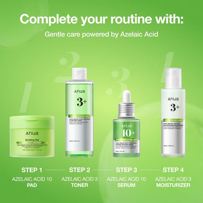 Anua Azelaic Acid 10 Hyaluron Redness Soothing Serum – Lightweight Hydrating Blemish Care for Oily & Blemish-Prone Skin, Korean Skincare, 1.01 fl oz Avelisse