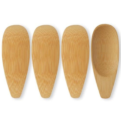 4-Pack Bamboo Deodorant Cream Applicators - Multi-Functional Skincare & Beauty Spatulas for Creams, Masks, and Clays