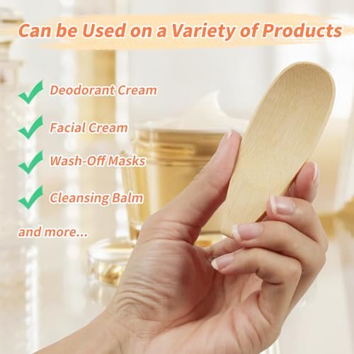 4-Pack Bamboo Deodorant Cream Applicators - Multi-Functional Skincare & Beauty Spatulas for Creams, Masks, and Clays - görsel 6