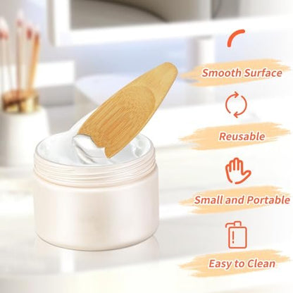 4-Pack Bamboo Deodorant Cream Applicators - Multi-Functional Skincare & Beauty Spatulas for Creams, Masks, and Clays