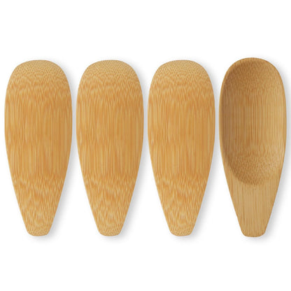 4-Pack Bamboo Deodorant Cream Applicators - Multi-Functional Skincare & Beauty Spatulas for Creams, Masks, and Clays