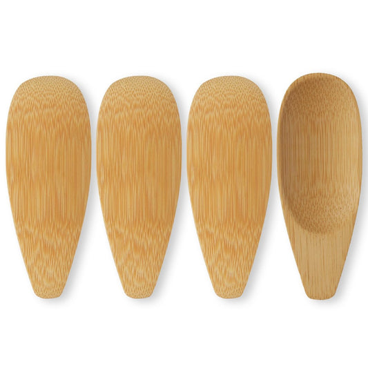 4-Pack Bamboo Deodorant Cream Applicators - Multi-Functional Skincare & Beauty Spatulas for Creams, Masks, and Clays