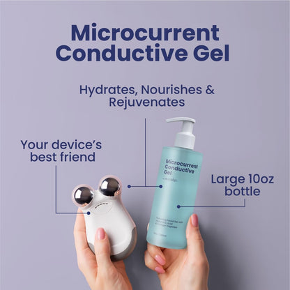 10oz Conductive Gel for Microcurrent Devices with Collagen Peptides & Hyaluronic Acid – 24-Hour Moisture Lock