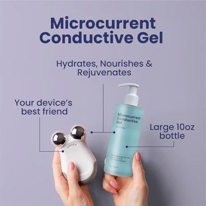10oz Conductive Gel for Microcurrent Devices with Collagen Peptides & Hyaluronic Acid – 24-Hour Moisture Lock