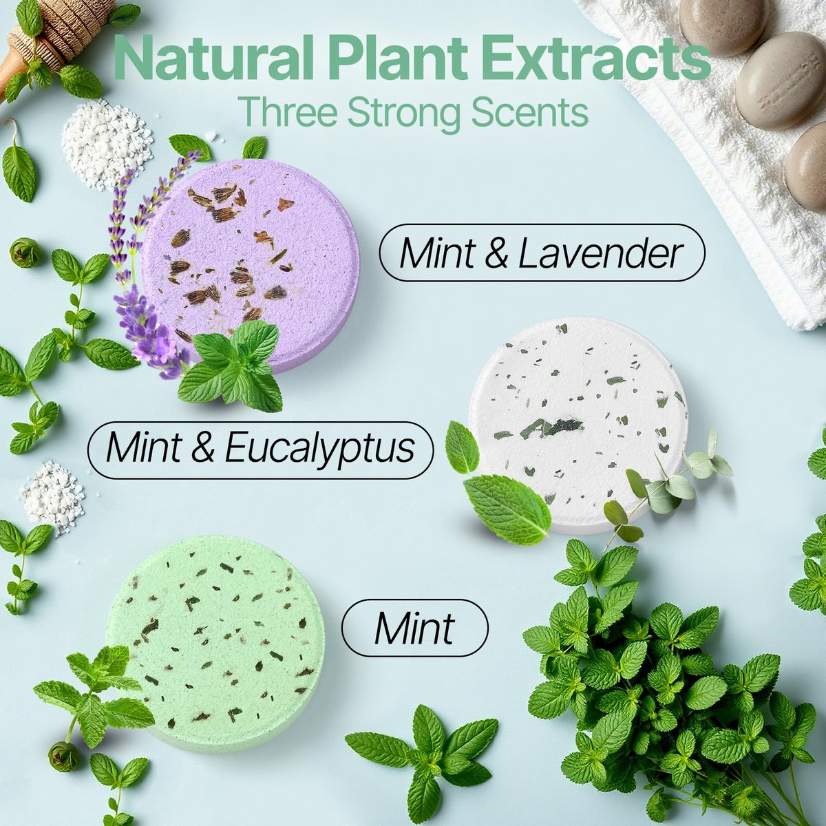 Shower Steamers Aromatherapy 18 Pack - Natural Essential Oils, Stress Relief, Mint & Lavender, Spa Gifts for Women, Men, Mom, Wife, Her, Him, Romance, Birthday, Mother's Day Avelisse