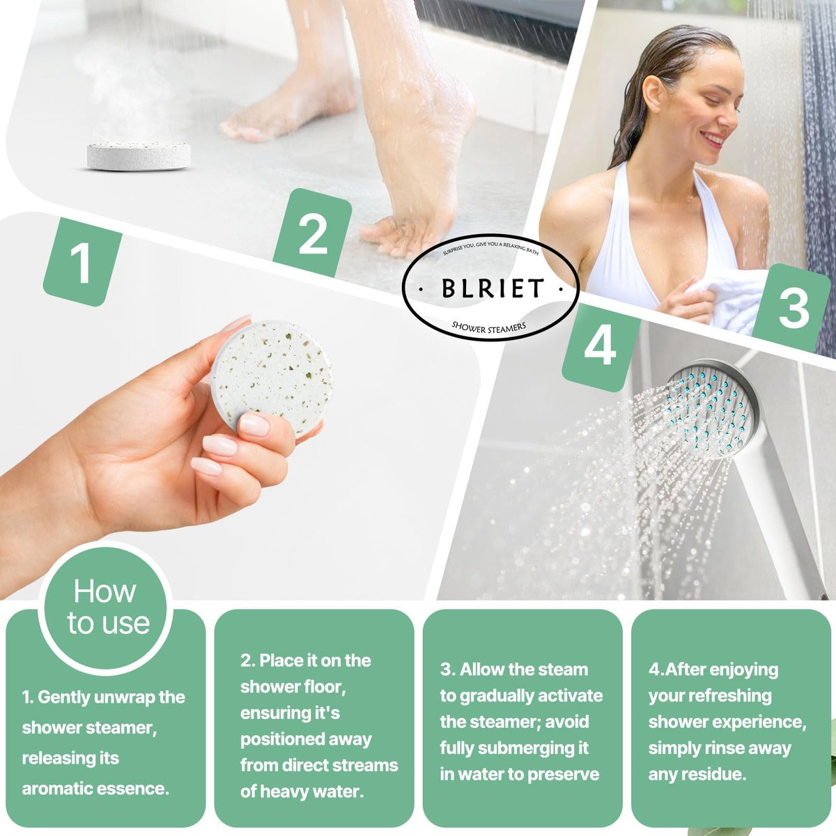 Shower Steamers Aromatherapy 18 Pack - Natural Essential Oils, Stress Relief, Mint & Lavender, Spa Gifts for Women, Men, Mom, Wife, Her, Him, Romance, Birthday, Mother's Day Avelisse