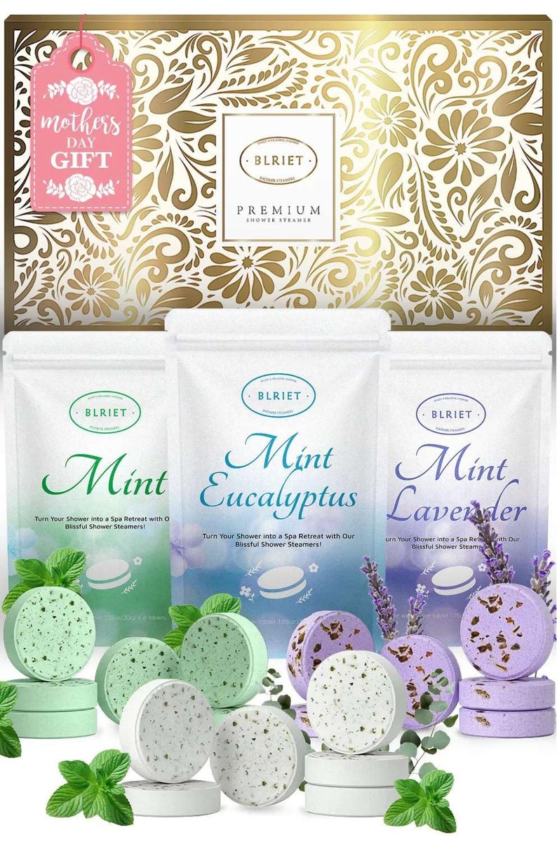 Shower Steamers Aromatherapy 18 Pack - Natural Essential Oils, Stress Relief, Mint & Lavender, Spa Gifts for Women, Men, Mom, Wife, Her, Him, Romance, Birthday, Mother's Day Avelisse