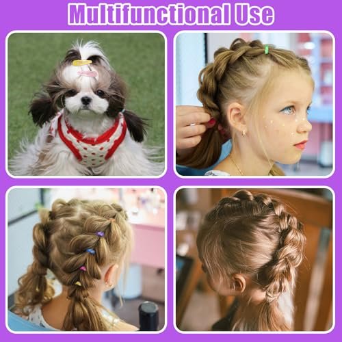 32 Colored Elastic Hair Ties Set - 1700 Rubber Bands with 14 Styling Tools & Cutter for Girls, Babies, Toddlers, Kids - görsel 14